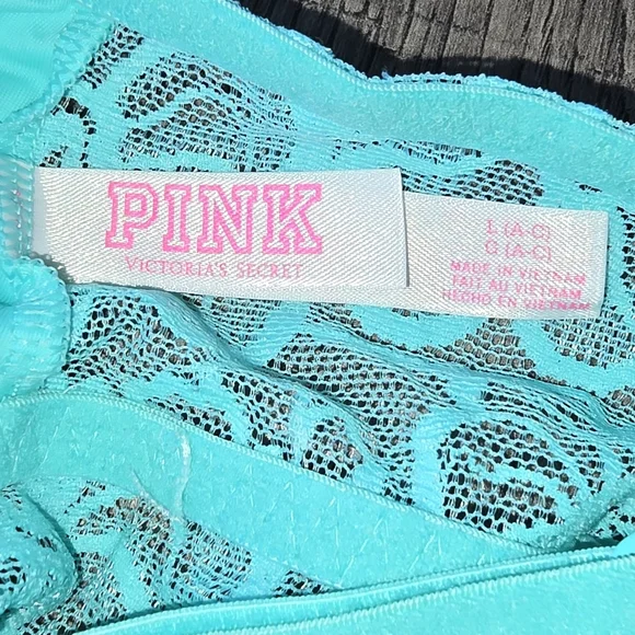 2/$20 PINK teal lace bralette - Picture 3 of 3